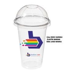 Baskılı Plastik Bardak 12OZ Kapaklı 5.000 Adet