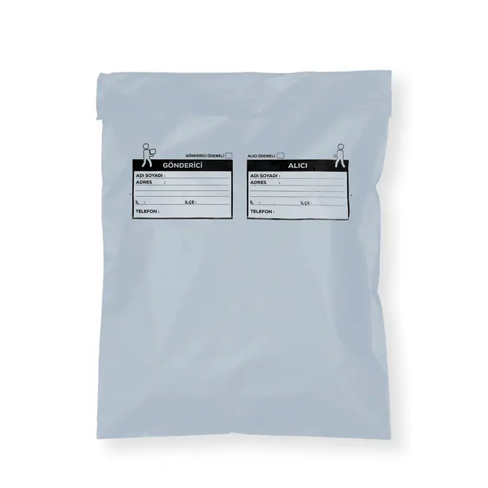 Gri Kurye Poşeti Düz 30x37,5 cm – 100 Adet - Kargo Poşetleri | Baskı Seç