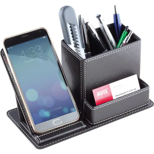 Deri Kalemlik D-3155 - Masaüstü Organizer | Baskı Seç