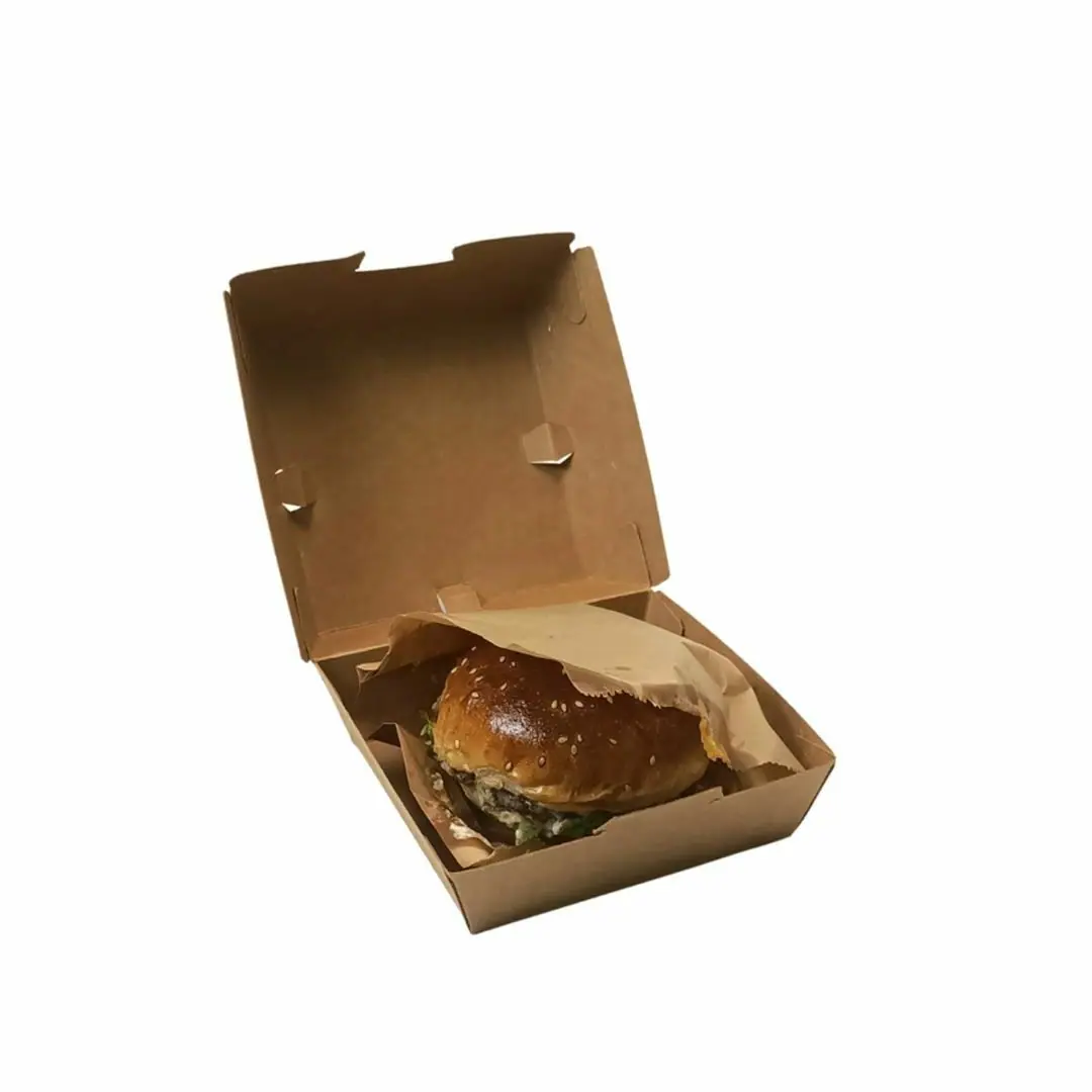 11,5x11,5x9 cm Esmer Hamburger Kutusu - Hamburger Kutuları | Baskı Seç