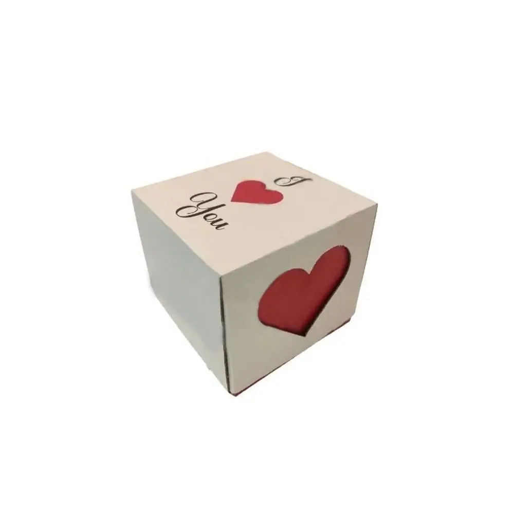 16x16x15 cm Kalp Kesimli Kapaklı Kutu - Özel Günler | Baskı Seç