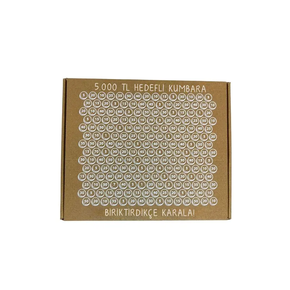 5 Bin TL Hedefli Kumbara 27,5x22,5x7,5 Cm - Kumbara | Baskı Seç