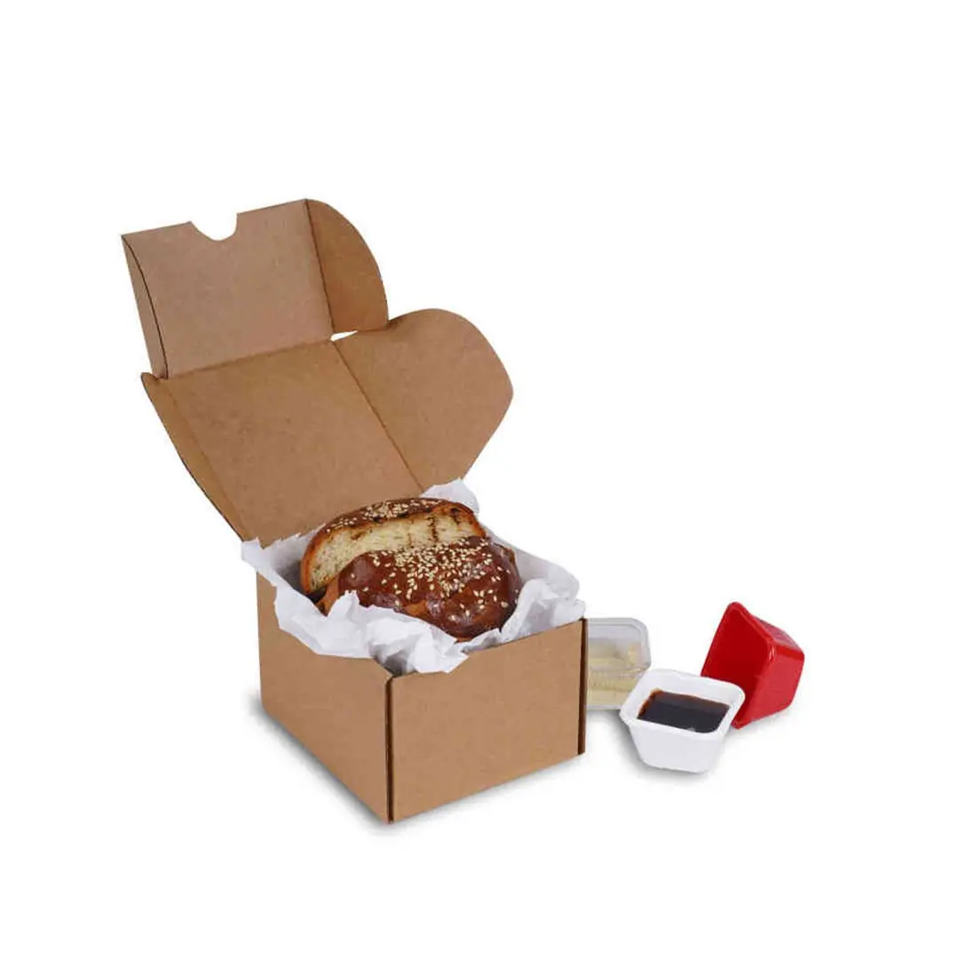 13x11,5x8 cm Esmer Hamburger Kutusu - Hamburger Kutuları | Baskı Seç