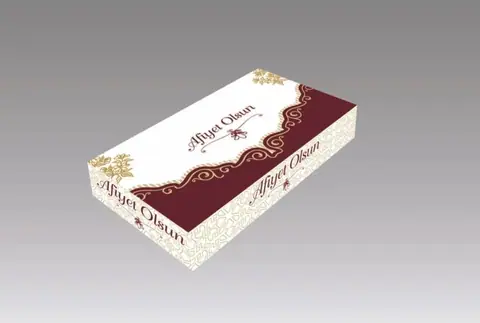 500 GR Baklava Kutusu Standart Baskılı - Tatlı ve Pasta Kutuları