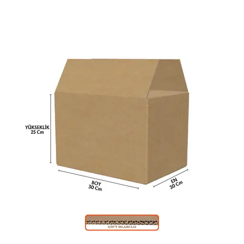 30x30x25 cm Çift Oluklu Taşıma Kolisi - Çift Oluklu Koliler Online Sipariş