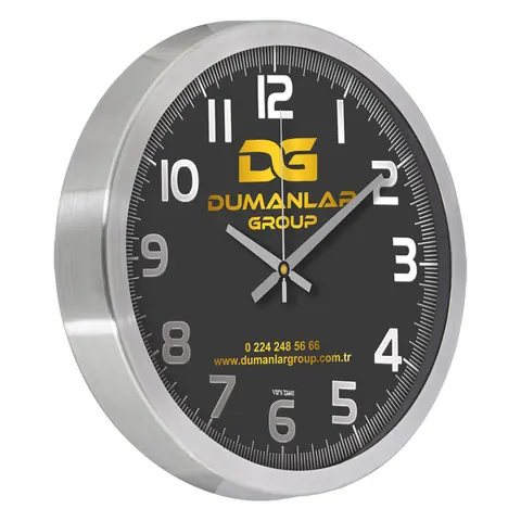 Alüminyum Duvar Saati V30-970-GV - Metal Duvar Saatleri