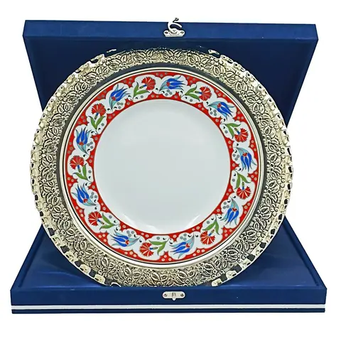 Çini Desenli Tabak (24 cm) görsel 2