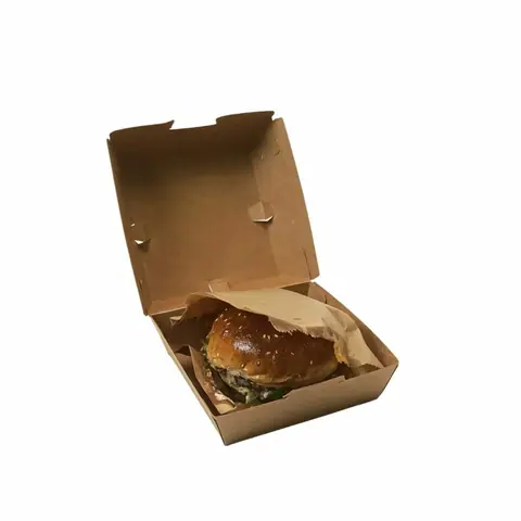13x13x8 cm Esmer Hamburger Kutusu - Hamburger Kutuları Online Sipariş