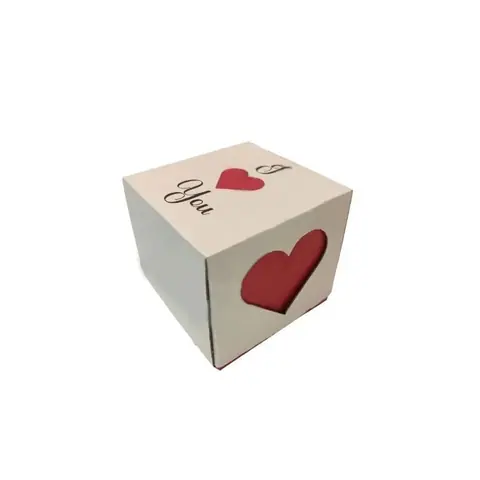 16x16x15 cm Kalp Kesimli Kapaklı Kutu - Özel Günler Online Sipariş