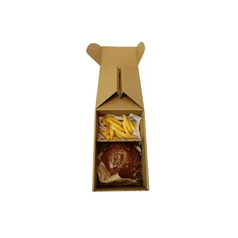 21x14x10 cm Esmer Çanta Tipi Hamburger Kutusu - Hamburger Kutuları Online Sipariş