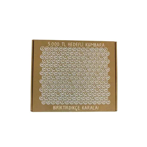 5 Bin TL Hedefli Kumbara 27,5x22,5x7,5 Cm - Kumbara Online Sipariş