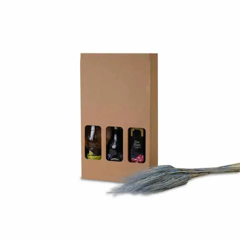 23,5x8x35,3 cm 3'lü Şişe Kutusu - Şişe Kutuları Online Sipariş