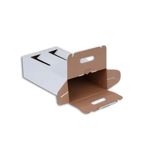 Beyaz 2'li Şişe Kutusu 10,3x20,3x35,5 cm - Şişe Kutuları