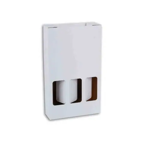 Beyaz 3'lü Şişe Kutusu 23,5x8x35,3 cm - Şişe Kutuları Online Sipariş