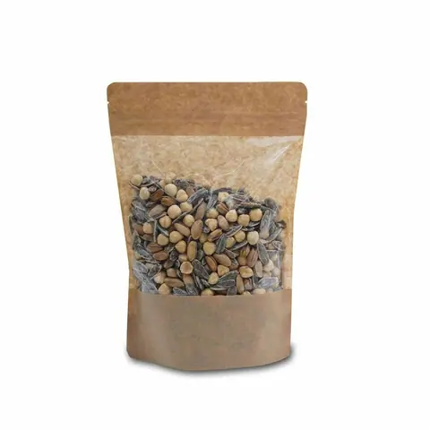 16x27+4 cm Geniş Pencereli Kraft Doypack - Doypackler Online Sipariş